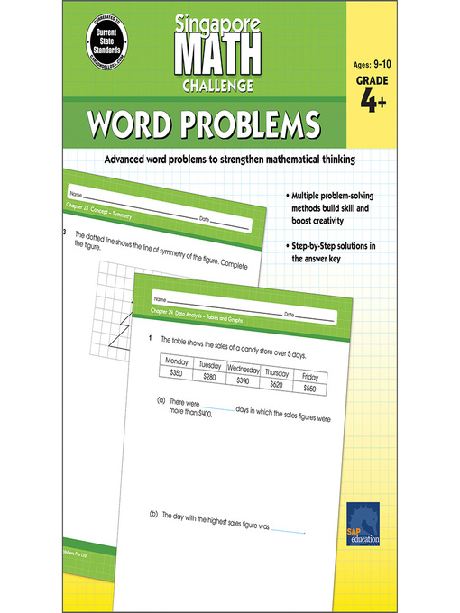 Cover image for Singapore Math Challenge Word Problems, Grades 4-6